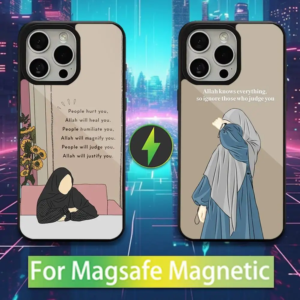 

Muslim Arabic Belief Girls Phone Case For iPhone 16,15,17,14,13,12,11,Pro,Max,Plus,Mini,Magsafe,Magnetic Wireless Charging Case