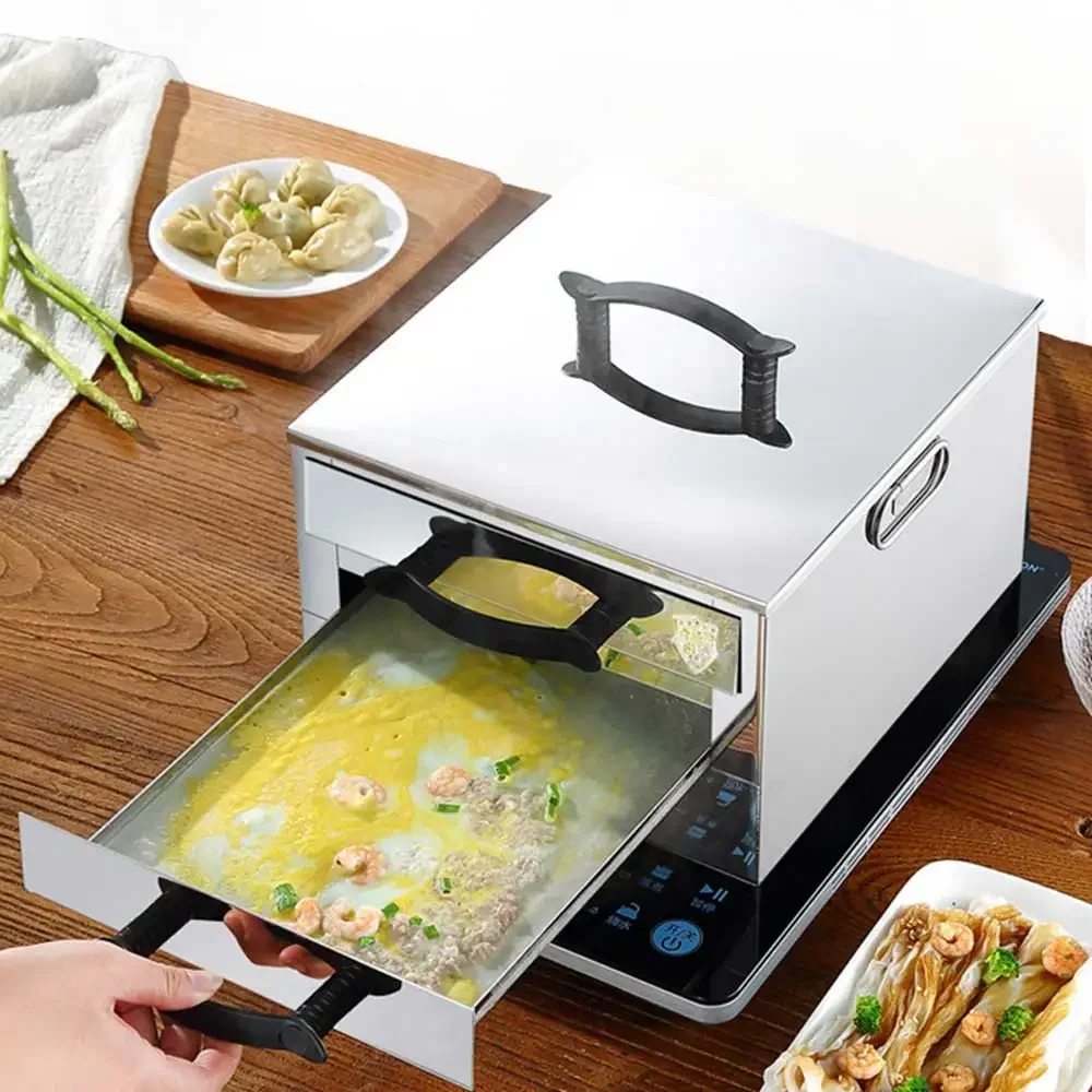 

Multifunctional Mini Steamer Household Two-layer Rice Noodle Machine 304 Stainless Steel Small Food Steamer