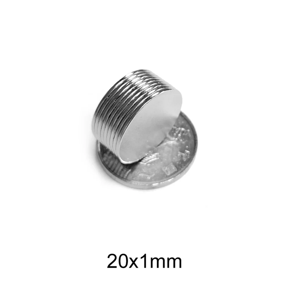 5/10/20/50/100/200pcs 20x1 mm Strong Powerful Magnets 20x1mm Round Search Magnet 20mm X 1mm Permanent Neodymium Magnet Disc 20*1