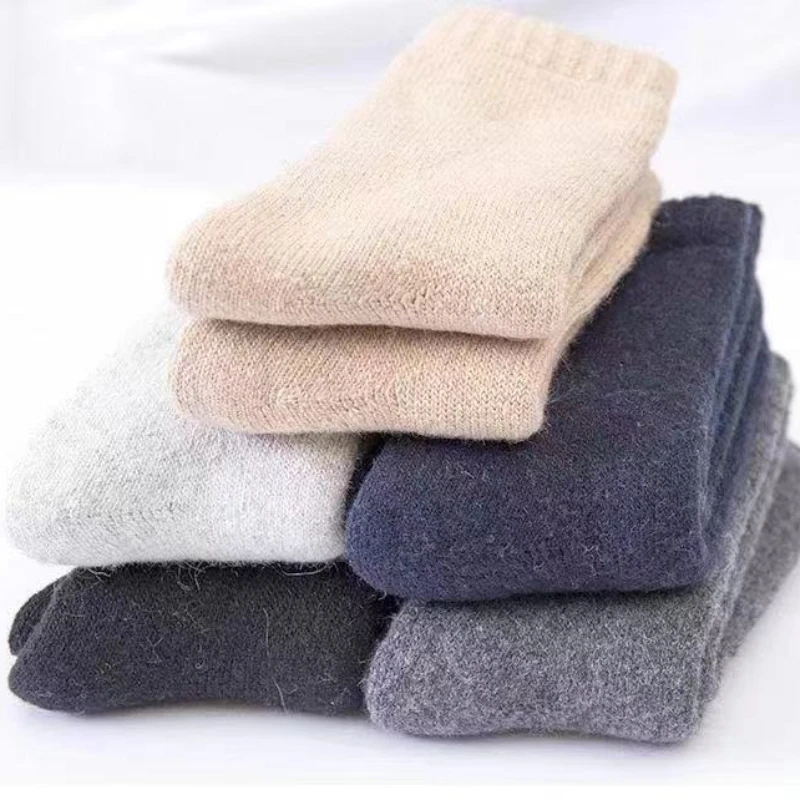 6 Paar dicke Baumwollsocken für Herren im Winter, Herbst-Winter-Stile, Zwischensohle für Herren, warm, einfach, bequem, lässig, Handtuchsocken