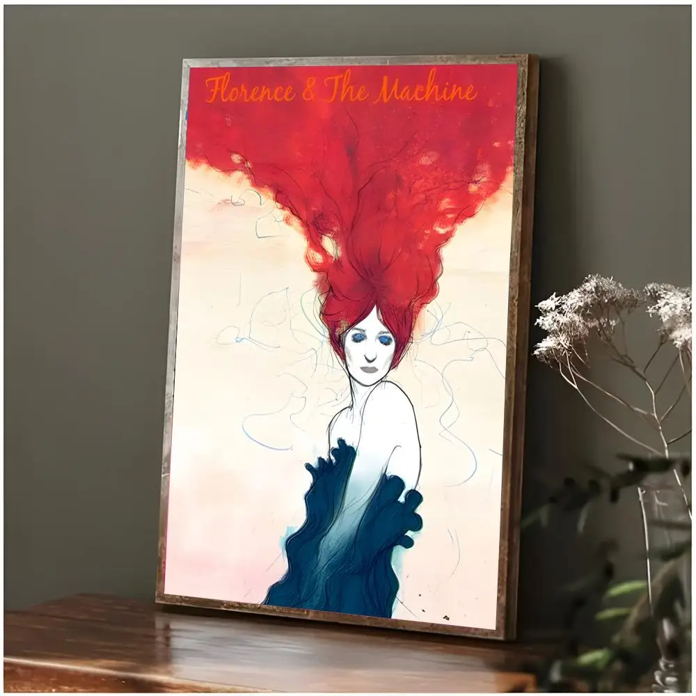 pop singer female vocalist F-Florence Poster Modern Wall Art Bedroom Living Room Print Unframed