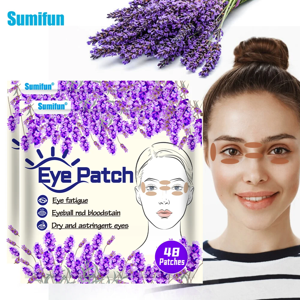 

48pcs Lavender Eye Care Patch Good Vision Treat Myopia Moisturizing Eyes Sticker Relieve Eye Dry Fatigue Massage Medical Plaster