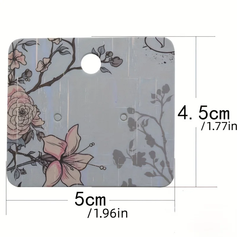 100pcs Colorful Flower and Bird Earrings Cardboard DIY Earrings Packaging Material for Small Cards That Can Be Hung