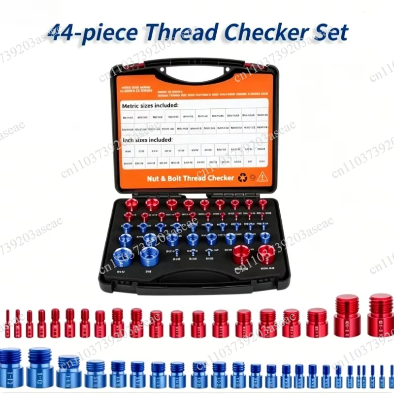 Nut and Bolt Thread Checker, Gongzi Gauge, Metric and British 44-piece Set