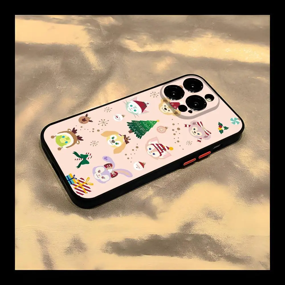 Disney Christmas Phone Case for iPhone 13 14 16 15ProMax 11 12 Pro Max Mini Plus SE2020 XSMax Matte Black Cover