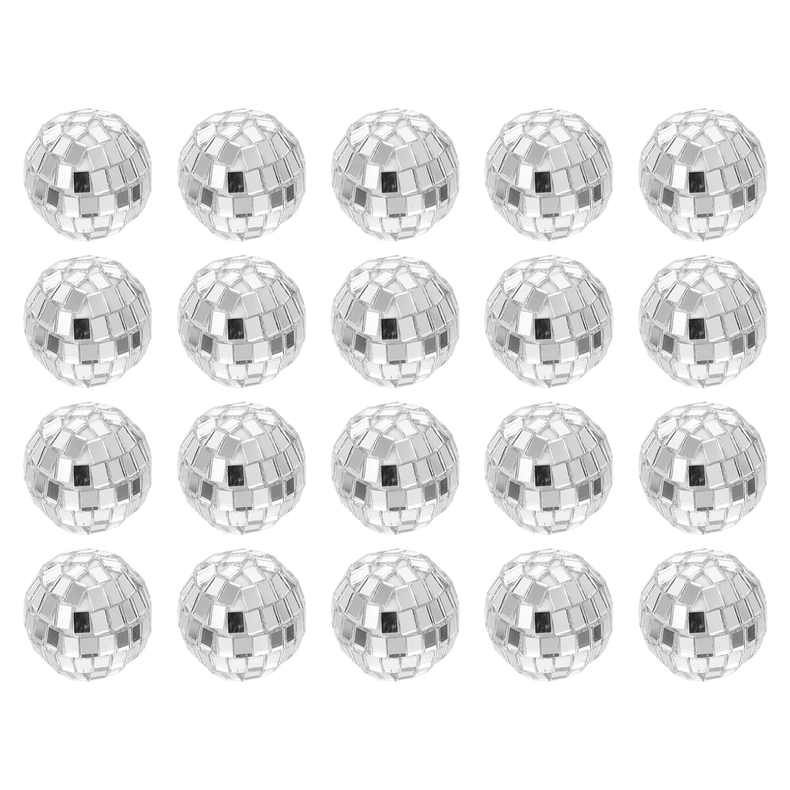 20 Pcs Mirror Balls Ornament 90s Party Decorations Showcase Adornment Glass Reflective Sphere Bar