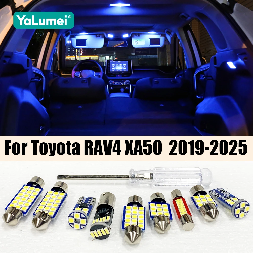 For Toyota RAV4 XA50 2019 2020 2021 2022 2023 2024 2025 RAV 4 Hybrid 6PCS Car Dome Reading Lamp Trunk Light Vanity Mirror Lights