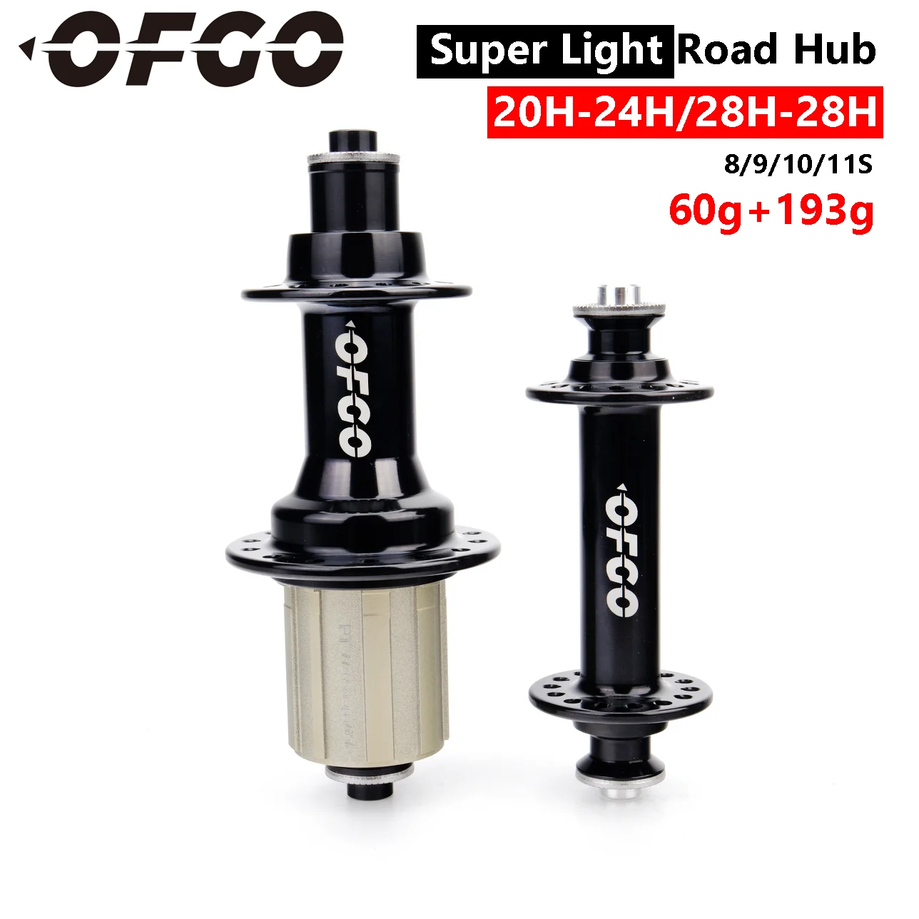 OFGO Super Light Road Bike Hub 20H 24H 28H 8/9/10/11S Rim Brake 9x100 10x130 V Brake Bicycle Hubs A291SB F482SB