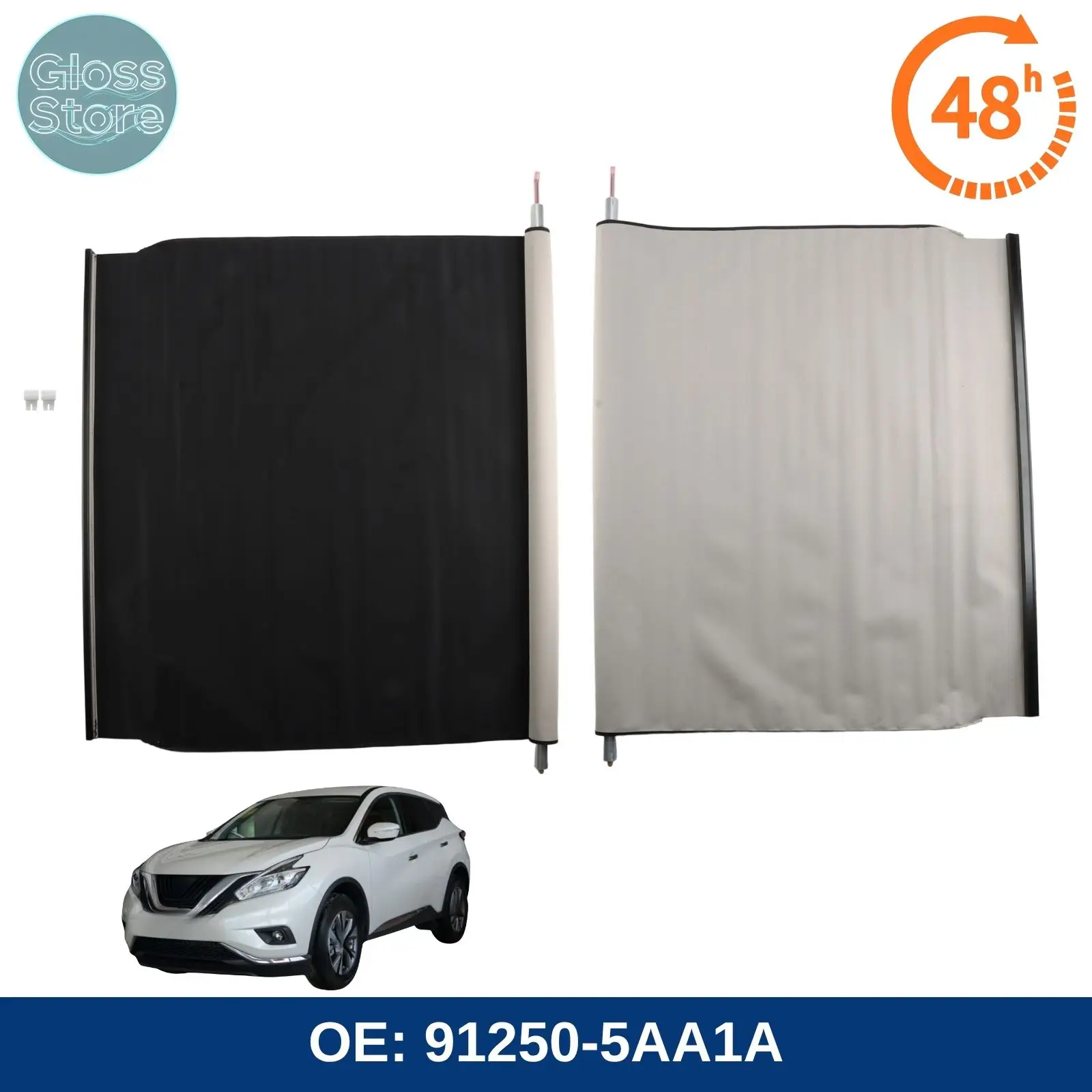 1PC 91250-5AA1A Electric Sunroof Roller Blind For Nissan Murano 2.5L 3.5L 2015-2024 Skylight Shutter Sunroof Sunshade Curtain