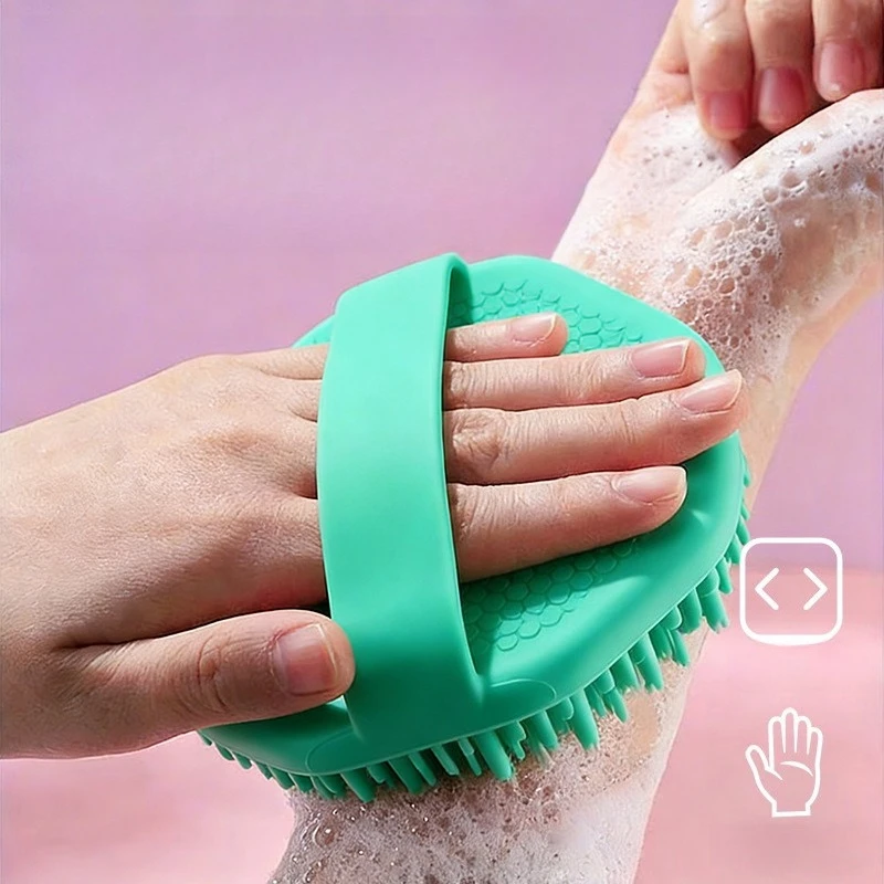 Silikon-Badebürste zum Aufhängen, Handbürste für Tiefenreinigung und Peeling, Gesichtswaschbürste für das Baden
