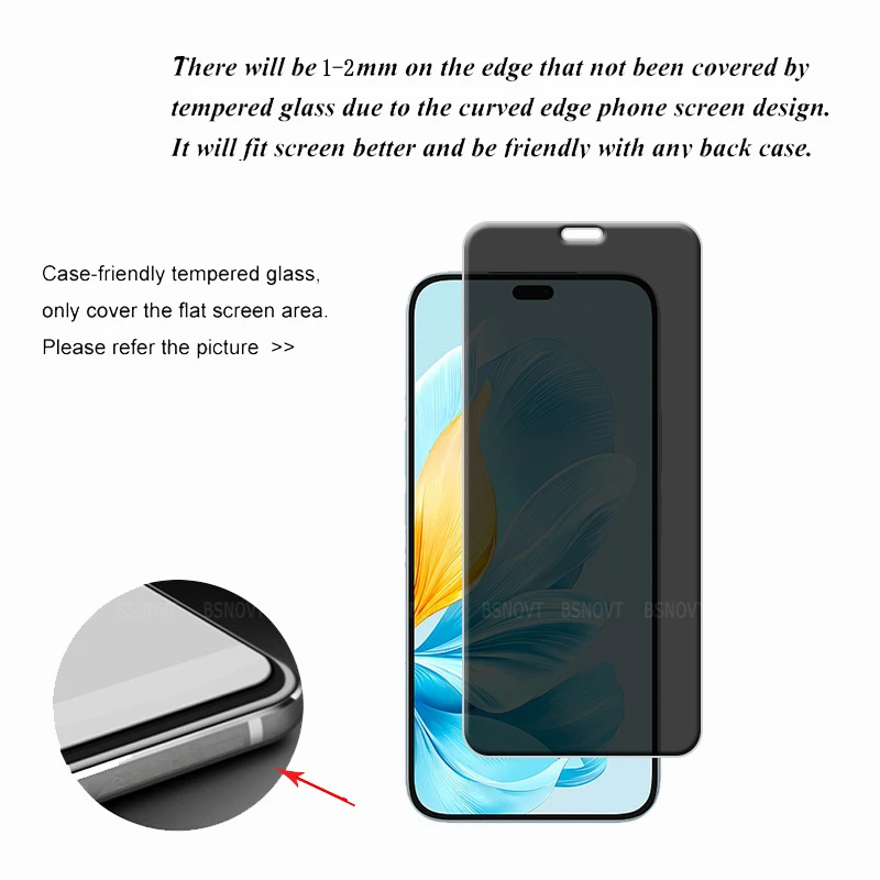 4/3/2/1Pcs For Honor 200 Lite Glass Honor 200 Lite Tempered Glass 9H HD Anti-Spy Privacy Screen Protector Huawei Honor 200 Lite