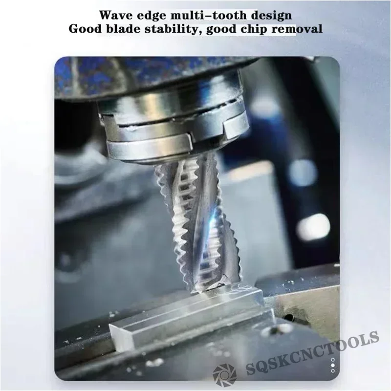 SLUGB AL Rough End Mill HSS Carbide Fresa Router Bits 4 Flauta 5mm-45mm Lâmina de serra Ferramenta de usinagem de metal