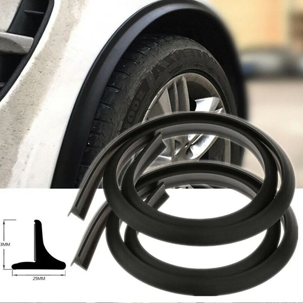 1/2pcs Car Splash Guard Fender Flare Extension Wheel Eyebrow Moulding Trim Wheel Arch Strip Extenders Trim Strip Stick Out Edge