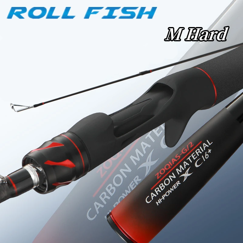 ROLLFISH Power M Spinning Casting Carbon Fiber Lure Fishing Rod 1.8-2.7M Freshwater Saltwater Bass Fishing Rod Fast Action