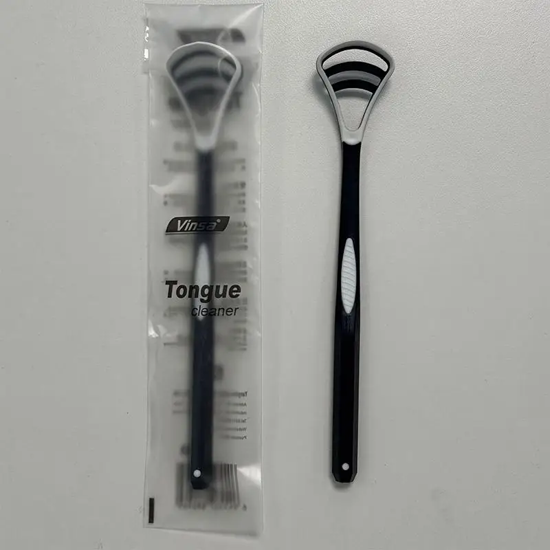 Hot Sale 1PCS Silicone Tongue Scraper With Ergonomic Handle Double-sided Fresher Breath Tongue Cleaning Brush Oral Hygiene Tool