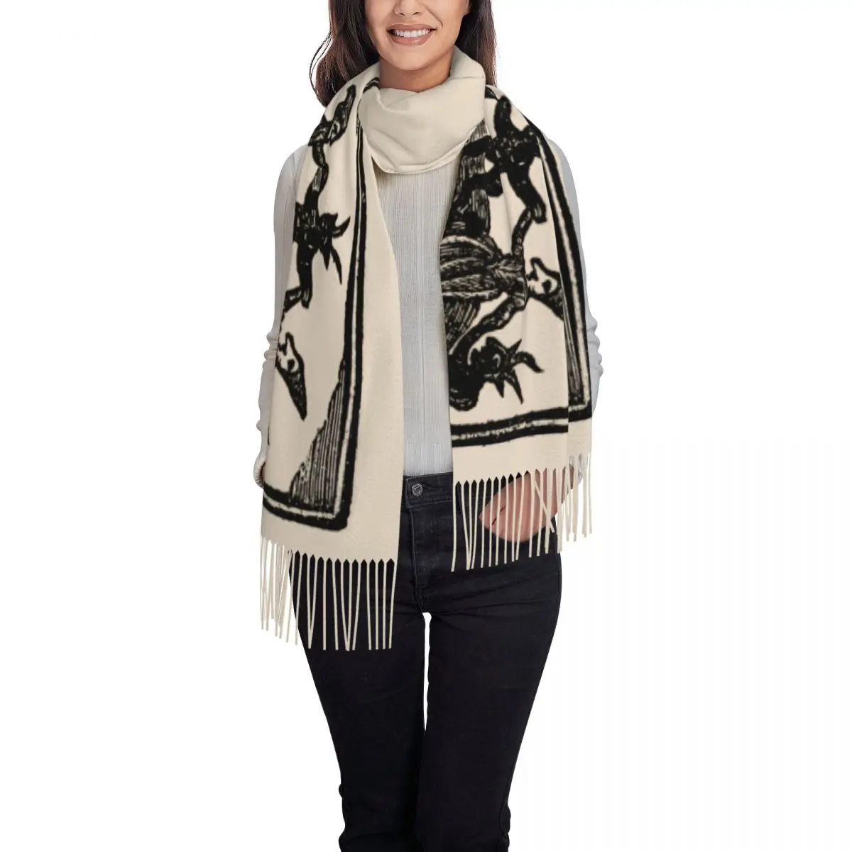 Custom Printed HalloweenWitch Witches Circle Dance Scarf Men Women Winter Warm Scarves Shawls Wraps