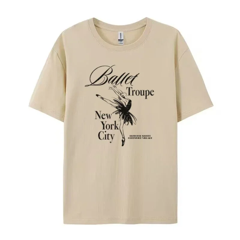 New York City Ballet Vintage T-Shirts Cute Aesthetic Ballerina Dancer T Shirt Women Short Sleeve Graphic Tees Female Tops Gifts