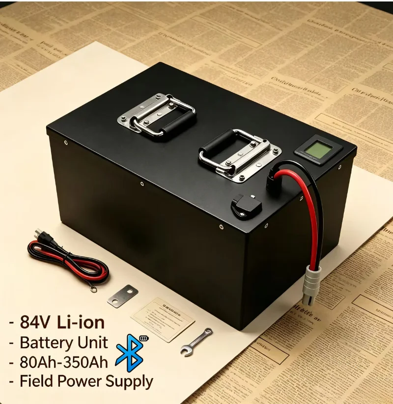 84V 23S Li-ion Battery Pack 80-300Ah with BMS for High-Power Drive 8-12KW Sightseeing Shuttle & Airport Ground Work