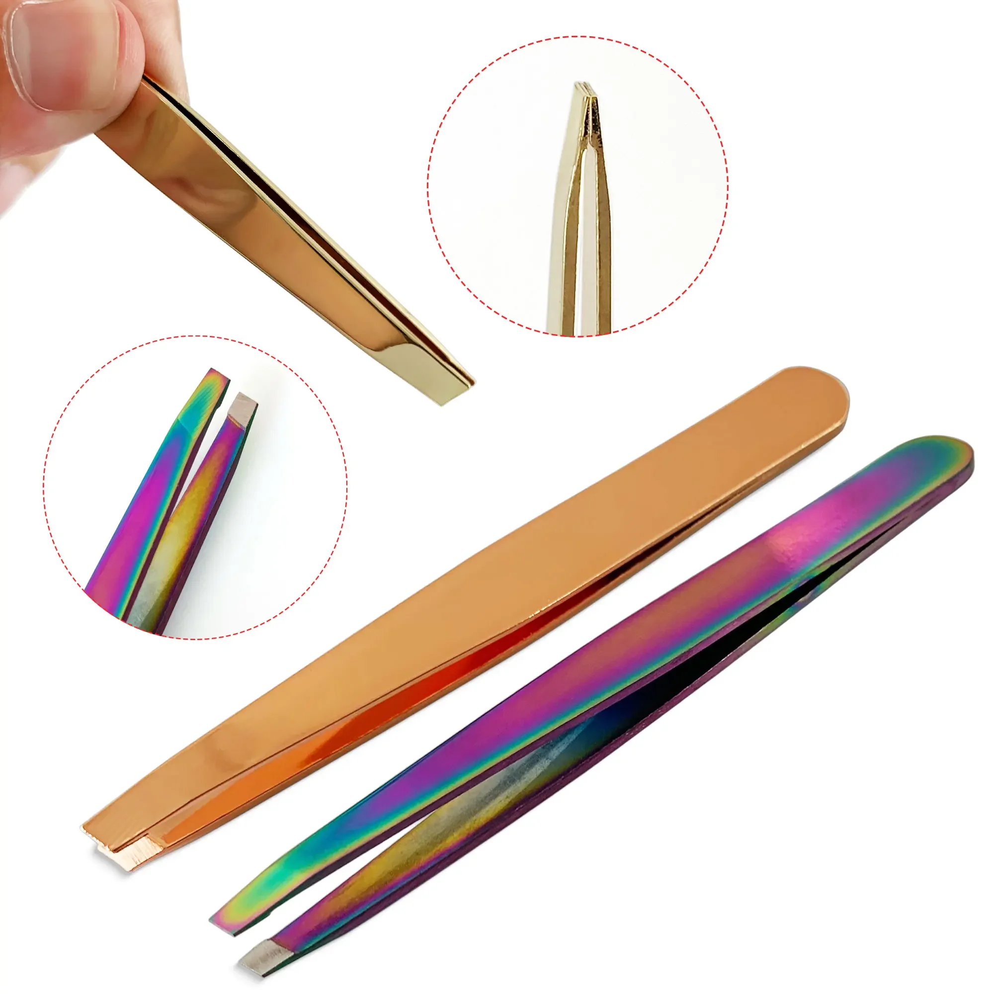 Professionelle Augenbrauen Pinzette Luxus Bunte Edelstahl Mini Haar Klemme Schönheit Augenbrauen Make-Up Clips