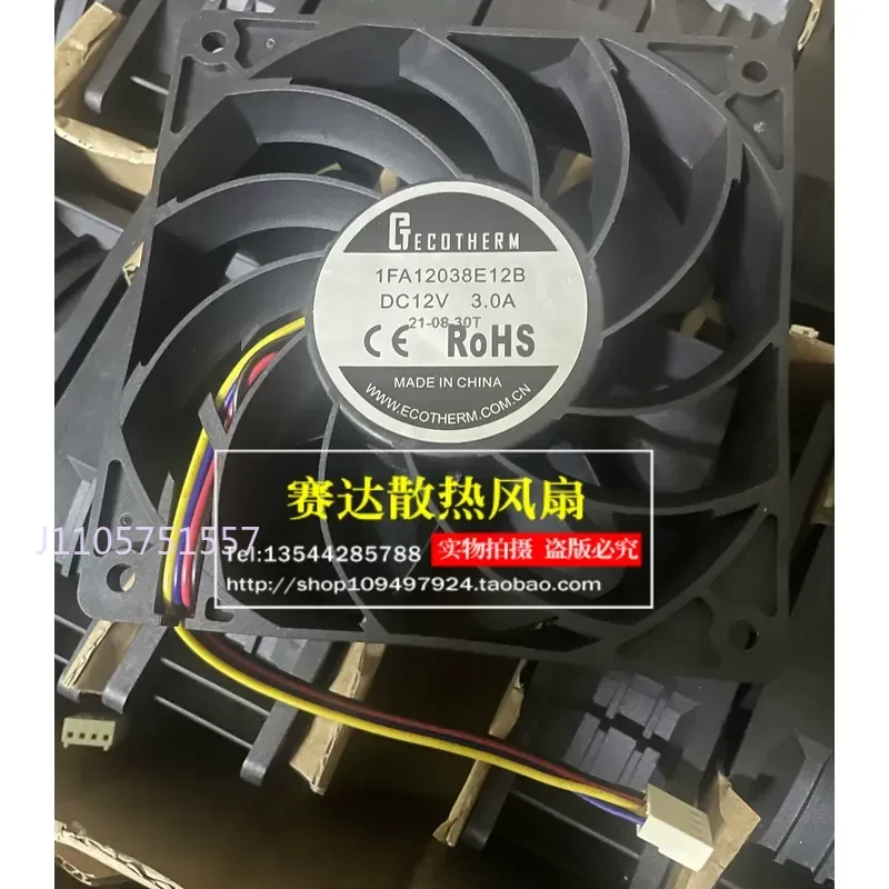 New 1FA12038E12B 12038 12V 3.0A Four-Wire High-Performance Cooling Fan for Electronic Devices