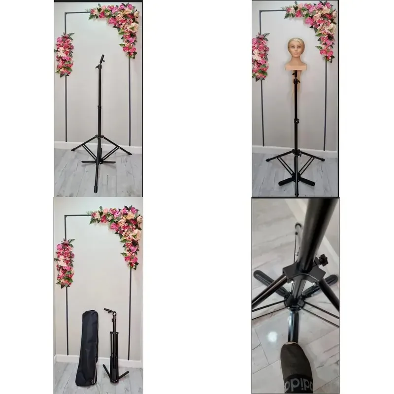 Adjustable Stainless Steel Metal Tripod Bracket for Haircut Model Head Training Tools