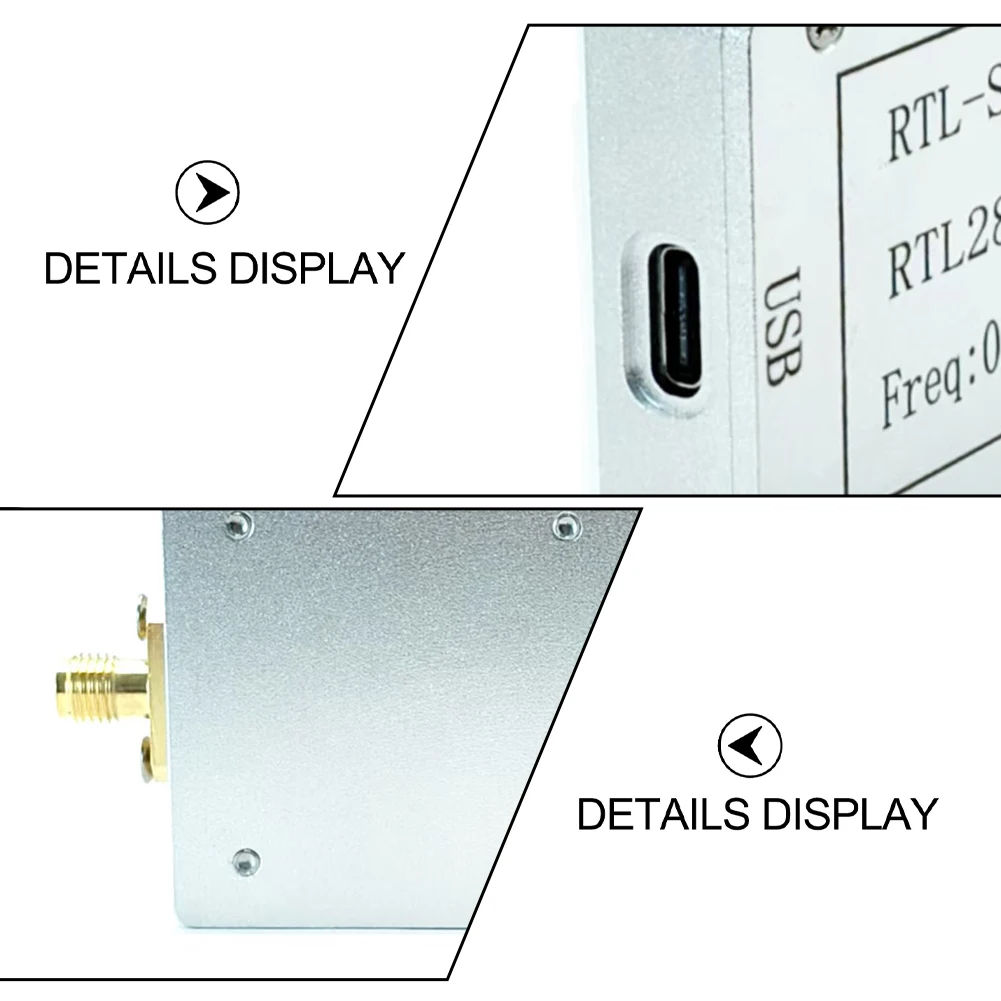 Aluminum Alloy RTL Receiver 100kHz-1.7GHz Software Defined Radio Full Band Receive AM FM SSB CW LSB USB with USB Cable
