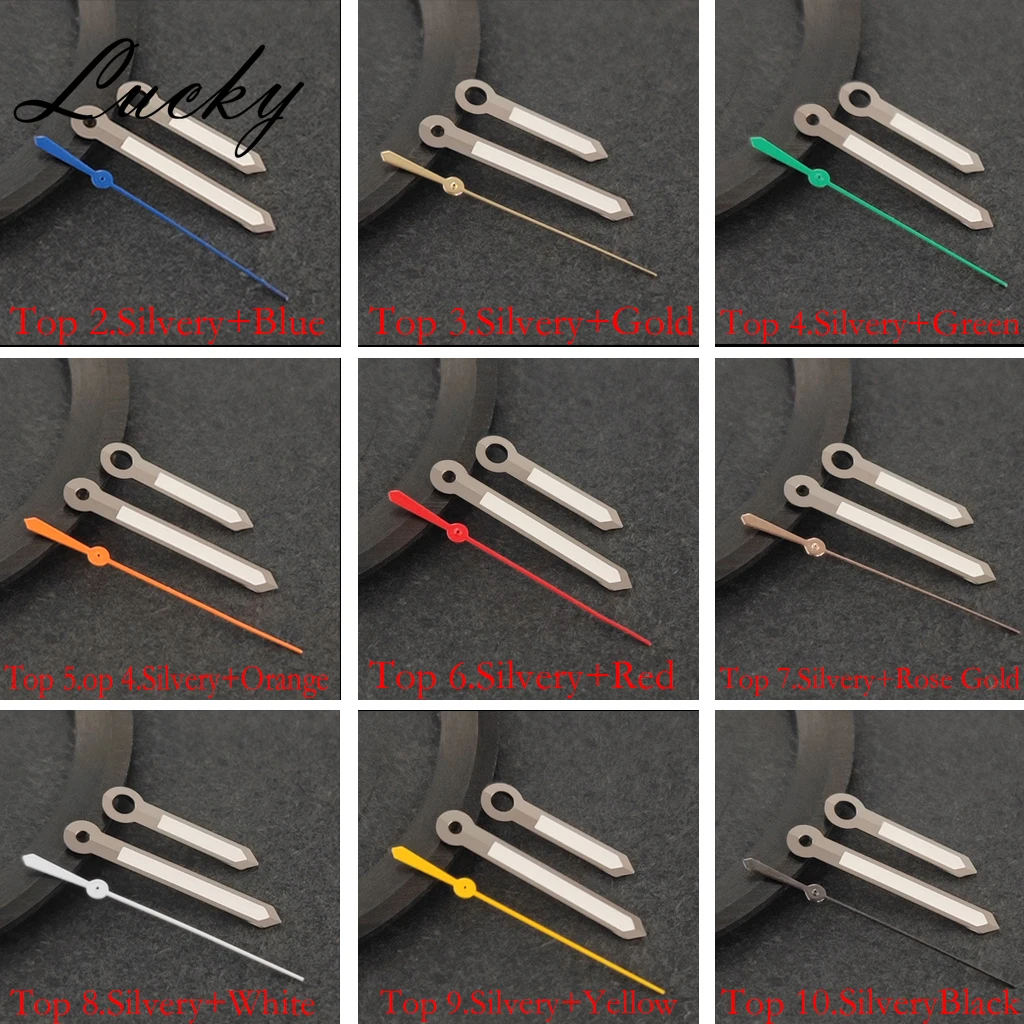 NH35 NH36 عالية الجودة الأيدي الفضة بندقية الذهب ارتفع ساعة ذهبية الأيدي الأخضر مضيئة الساعات مؤشرات تناسب حركة NH35/NH36/4R/7S