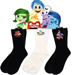 Inside Out 2 Socks Joy Fear Anger Disgust Sadness Cartoon Peripheral Plush Men and Women Breathable Sweat Absorption Tube Socks