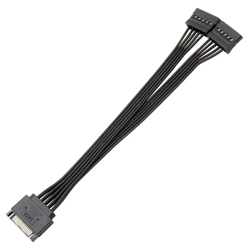 1PCS 20/30CM SATA 15Pin Male to Female Power Extension Cable HDD SSD Power Supply Cable SATA Power Cable for PC 1 to 2 image 3