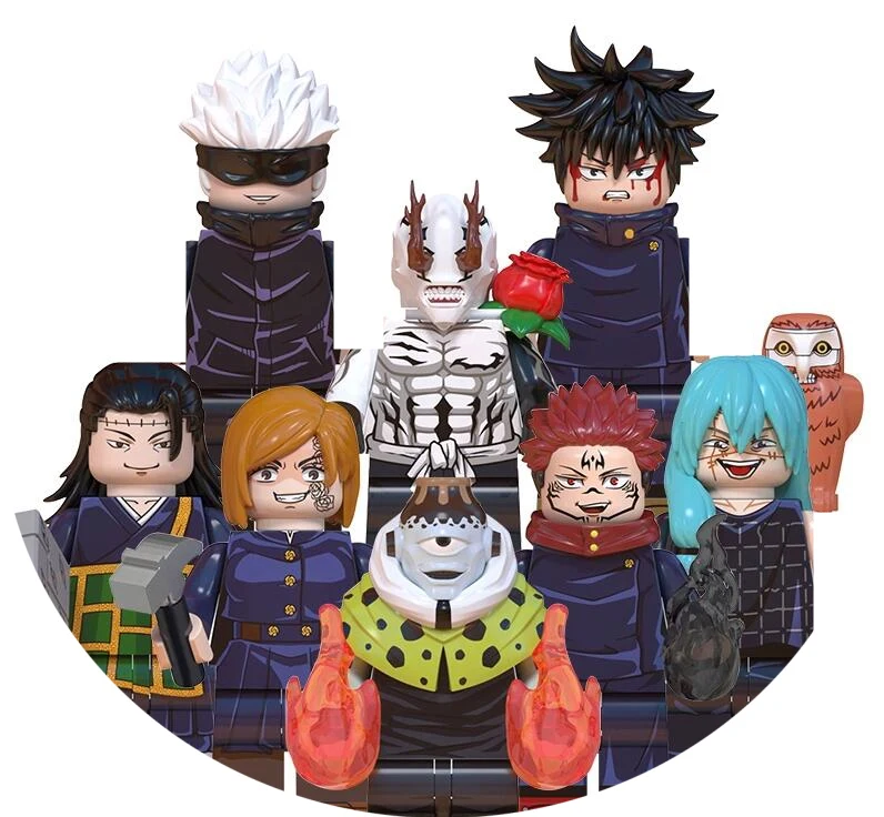 

8pcs/set Jujutsu Kaisen Itadori Yuji Fushiguro Megumi Anime Mini Man Blocks Figure