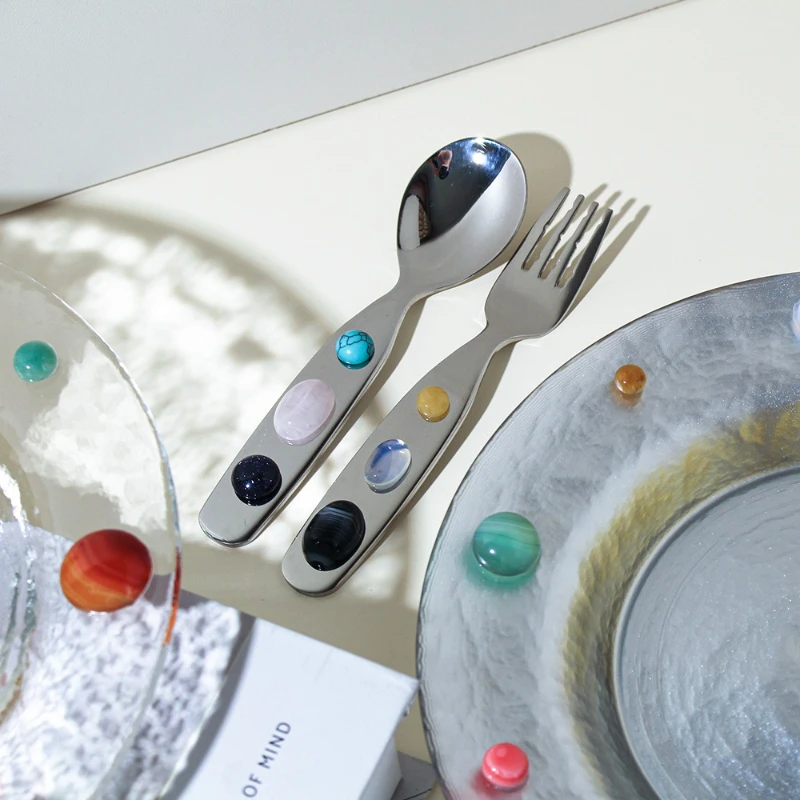 Interstellar Theme Fork Knife Set High Quality for Living Room Dining Home Kitchen Party Use Table Steak Dessert Fruit Cake