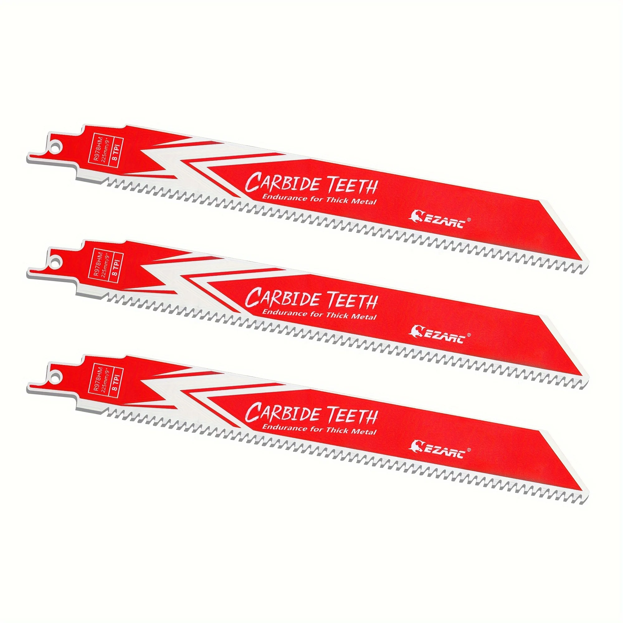 

225mm Carbide Reciprocating Saw Blades 9-Inch 8TPI Endurance for Thick Metal, Cast Iron, Alloy Steel R978HM