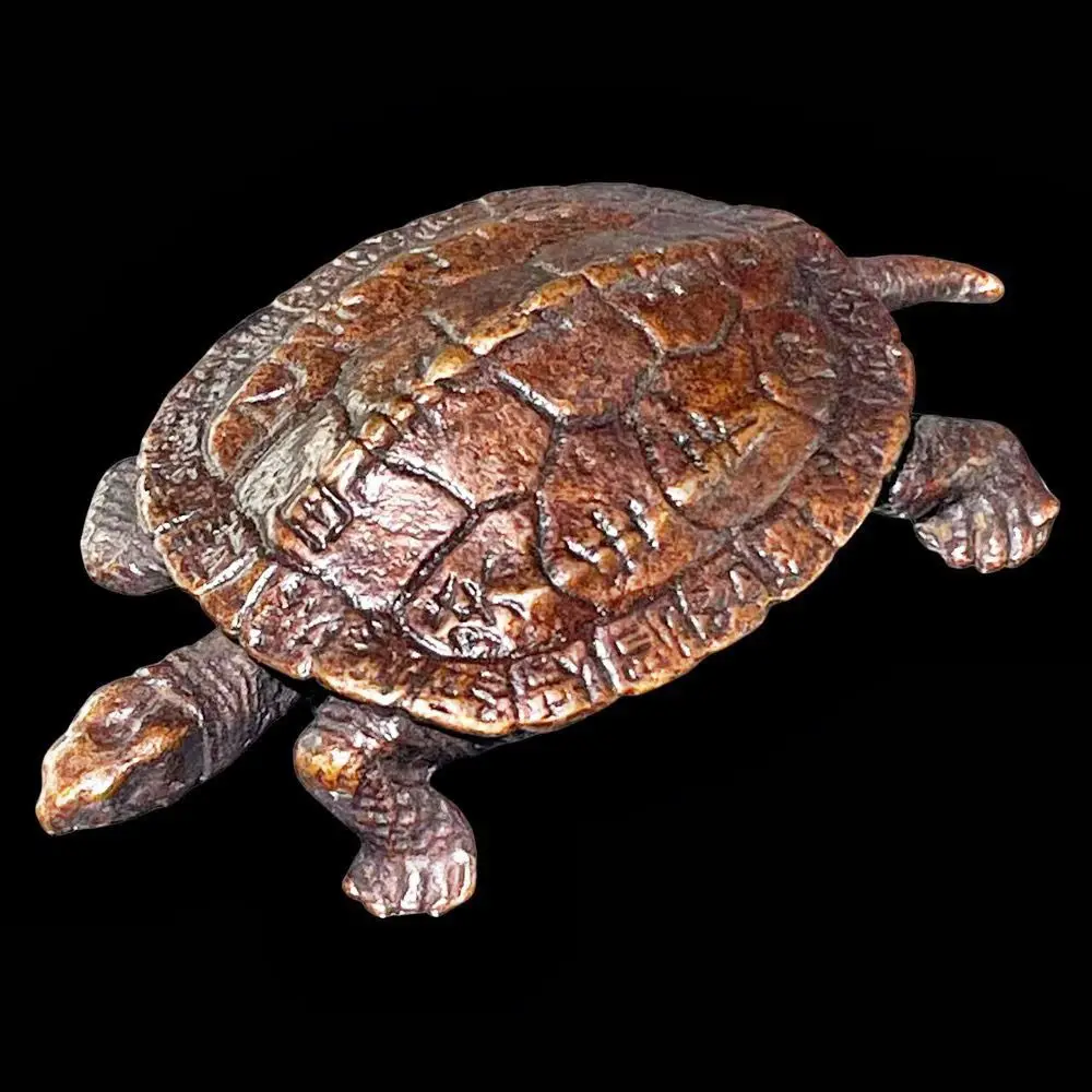 Retro ternary sky stem gossip solid copper turtle turtle alone Aotou rich armor party tea pet paperweight ornament