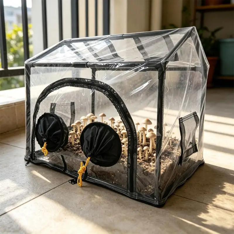 

G6KF Indoor Fungi Growth Holder Clear PVC Top For Easy Progress Monitoring And Home Planting