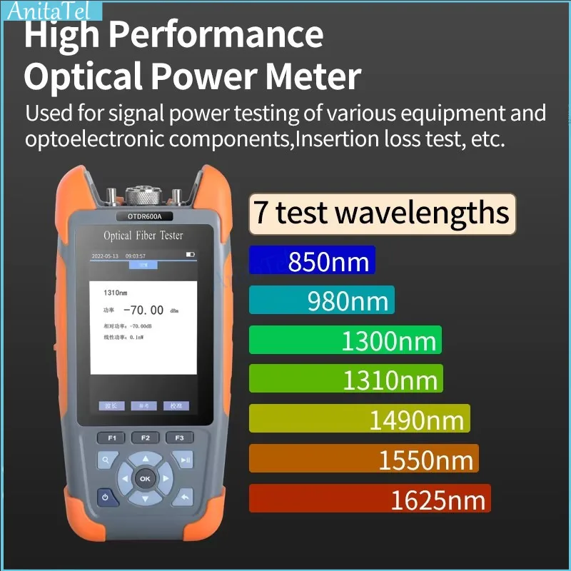 

600AOTDR Tester Fiber Breakpoint Barrier Seeker Fault Cable Detection Optical Time Domain Reflectometer OTDR