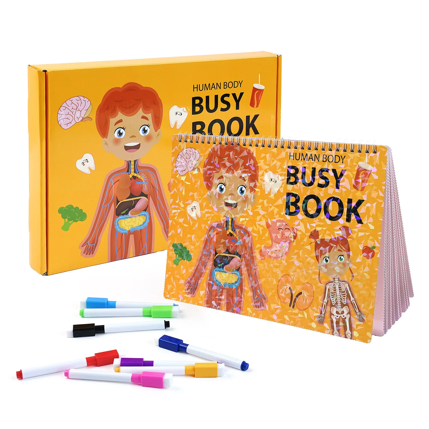 

Montessori Children's Busy Book,Human Anatomy Sensory Toys for Preschool Education,Exploring Dinosaur Evolution Puzzle Sticker