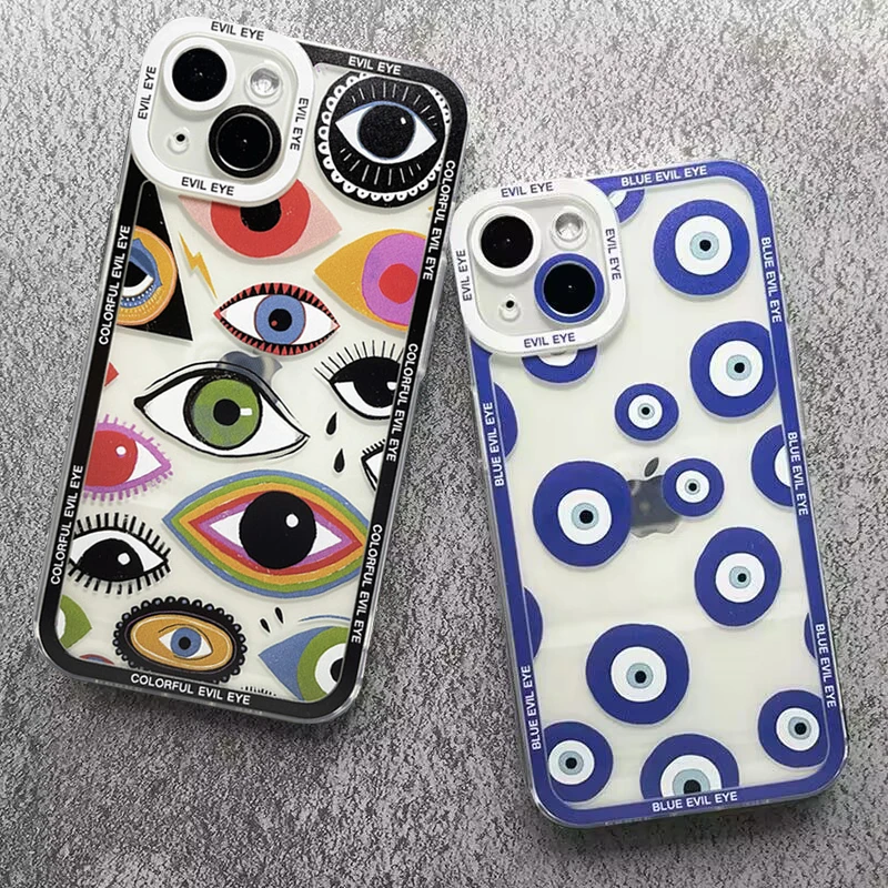 Case For Xiaomi Redmi Note 13 12 Pro Plus 4G Fundas Redmi Note 12s 10 9 11 9s 10s 11s 10C 12C 13C 5G Lucky Blue Evil Eye Cover