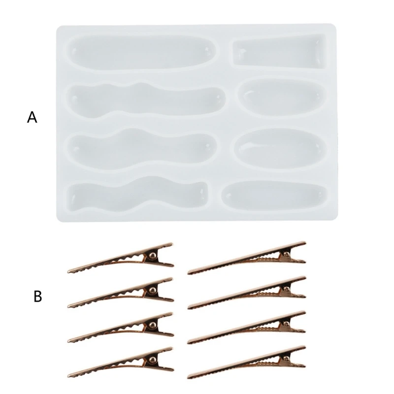 Pince à cheveux en résine xy, moule en silicone pour épingle à cheveux, cristal fait à la main, barrettes irrégulières, compte tenu des moules, bijoux en résine, exécutif, élection bricolage