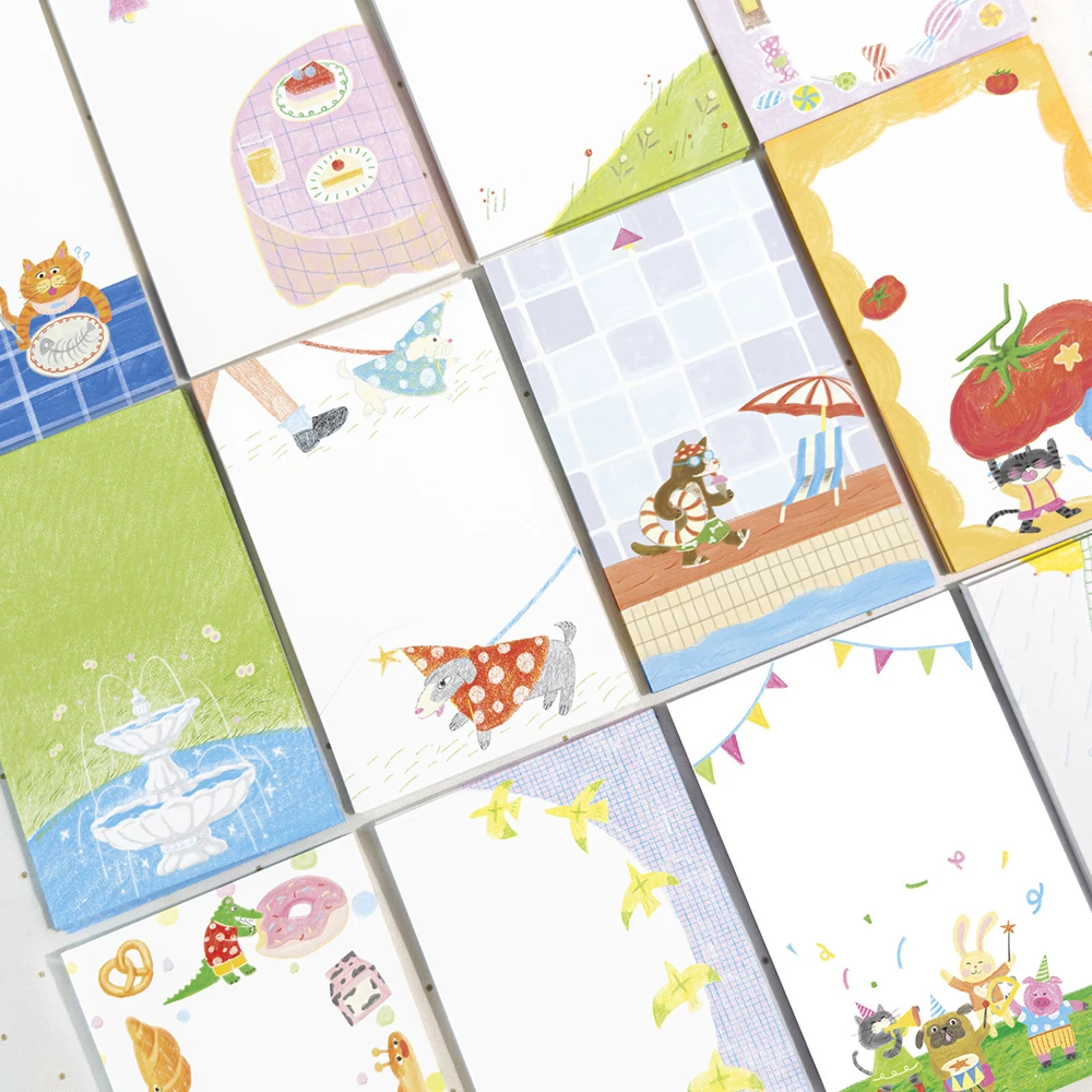 20 Sheets Fantasia M5 Interior Page Japanese Hand Drawn Basic Hand Account Collage Material, Students Can Tear Off Notes