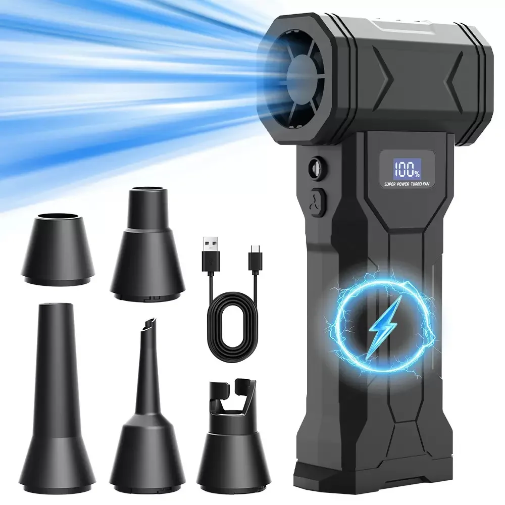 【2025 novo】 ventilador de jato sem fio, motor sem escova, turbo, soprador de ar para limpeza de carro com luz led, display digital, portátil, uso ao ar livre