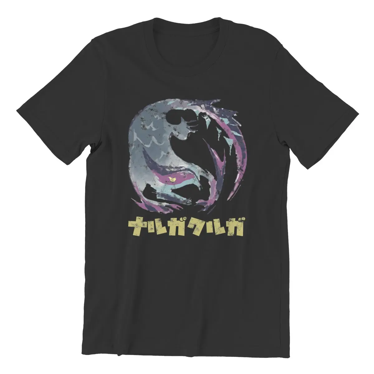 Monster Hunter Rise Nargacuga Kanji Icon T-Shirts Men RPG video game Cool Pure Cotton Tees  T Shirts Gift Idea Clothing