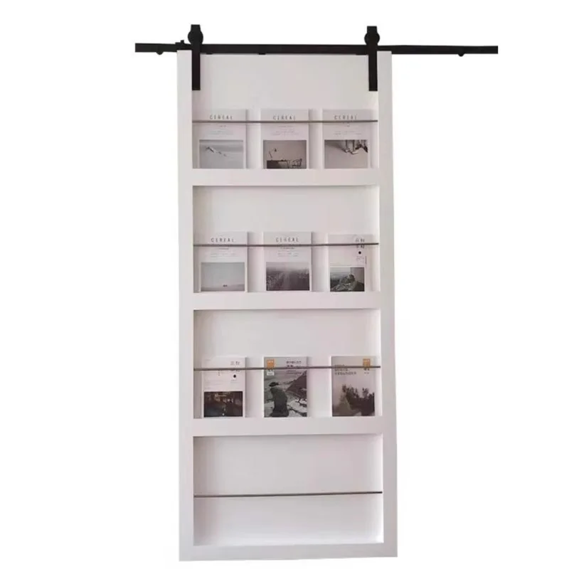

Invisible Cloakroom Hanging Rail Barn Sliding Sliding Ghost Solid Wood Door Magazine Kitchen Bookshelf Bathroom