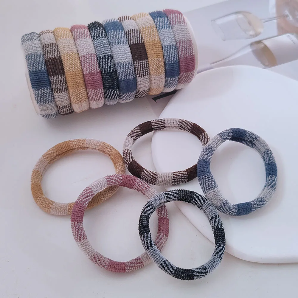 6pc Fashion European and American Strip Elastic Hair Bands Korean Hair Ties Rings Rope for Hair Tool Accessories for Women Girls