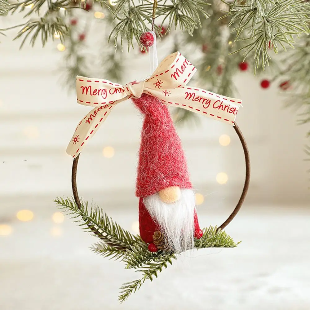 Red Christmas Bird Rudolf Doll Pendant Handmade Exquisite Vine Bird Bells Pendant Knitted Christmas Tree Hanging Bells