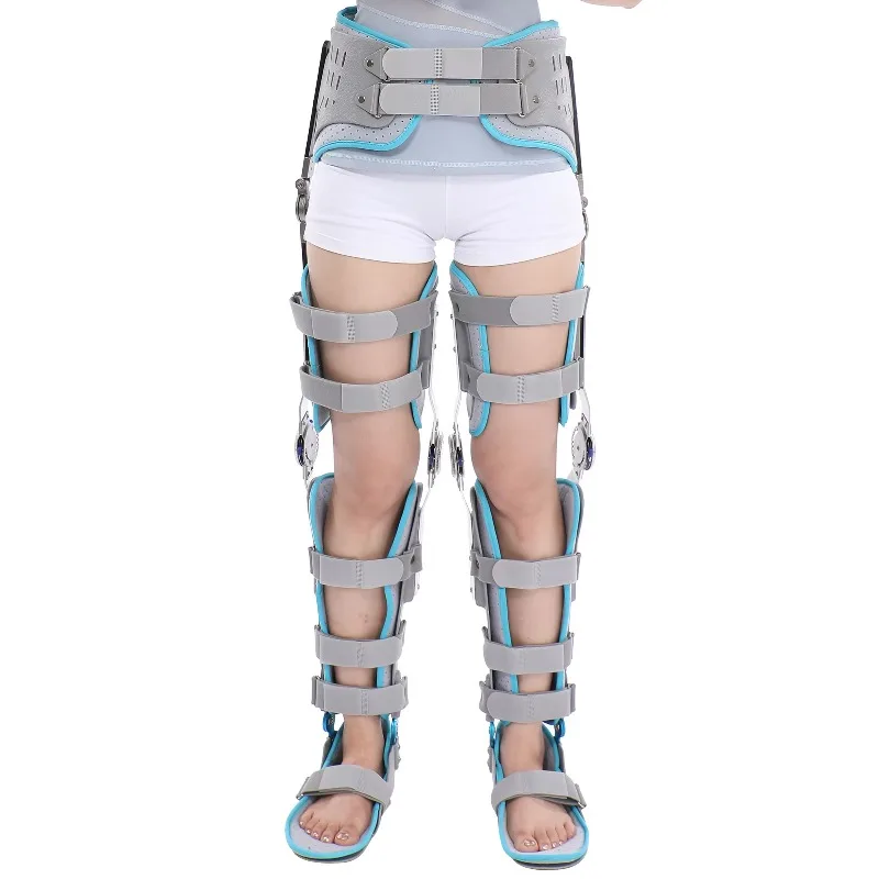 Adjustable Ankle Foot Orthosis AFO – Hinged Knee Ankle Brace for Foot Drop, Stroke Recovery, Double Metal Uprights Support
