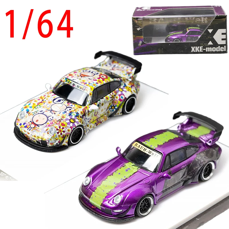 

XKE Diecast 1/64 Scale Porsche RWB 993 Super Car Model Alloy Porsche RWB 911 Toy Play Vehicles Models Toys for Boys
