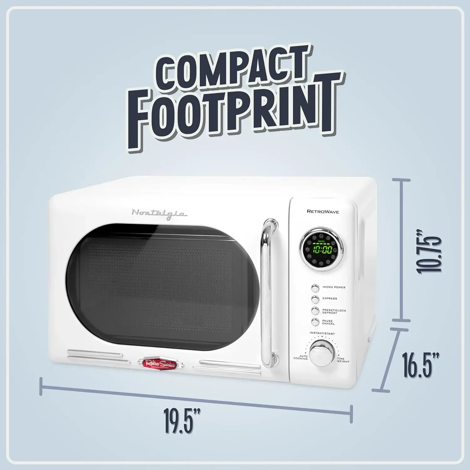 NEW Retro Compact Countertop Microwave Oven - 0.7 Cu. Ft. 700-Watts with LED Digital Display Child Lock - White NEW