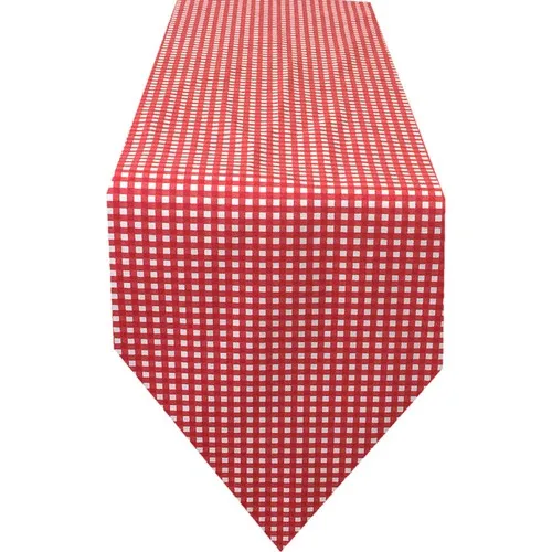 Zeren Home Red Mini Plaid Stain resistant Triangle Runner 70x25 cm