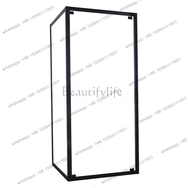 Simple square shower room dry and wet separation L-shaped toilet partition bath screen folding door bathroom