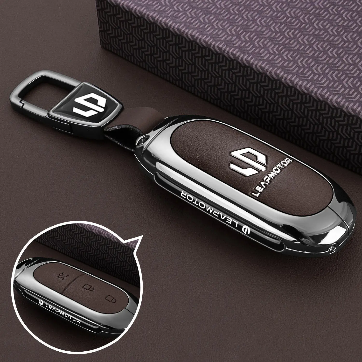 2025 New Leapmotor B10 Key Cover - 510 Vehicle 600 Metal Car Clip Modification Shell (Exclusive AC for B10 Model)